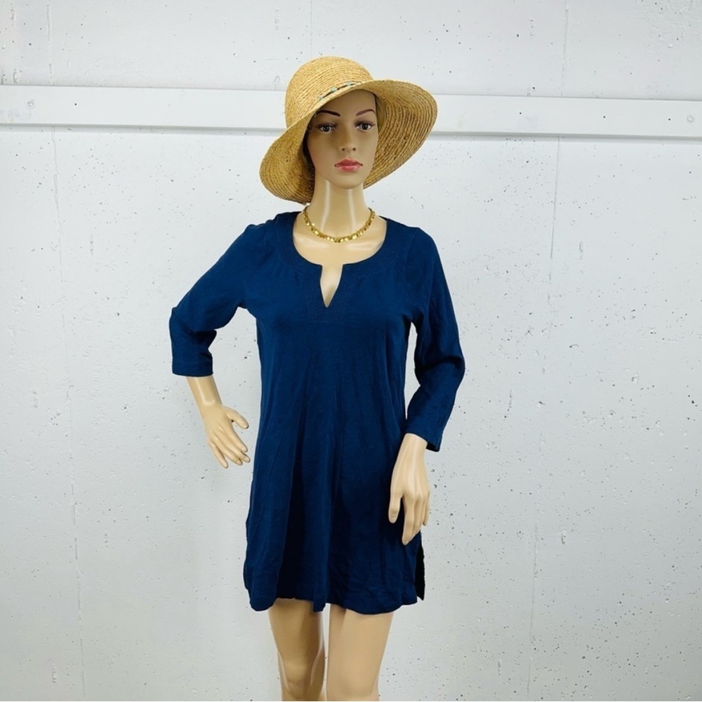 Boden size 6 Navy Blue Embroidered Tunic Shift Dress